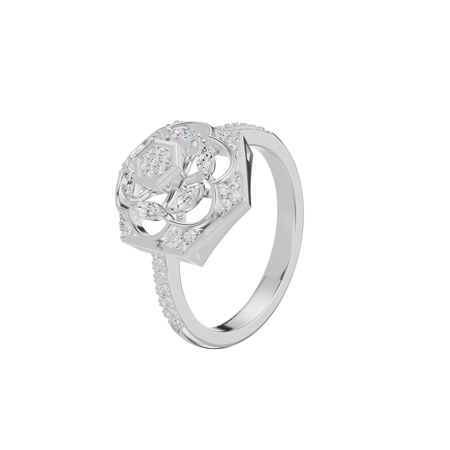 Hexaflora Diamond Ring
