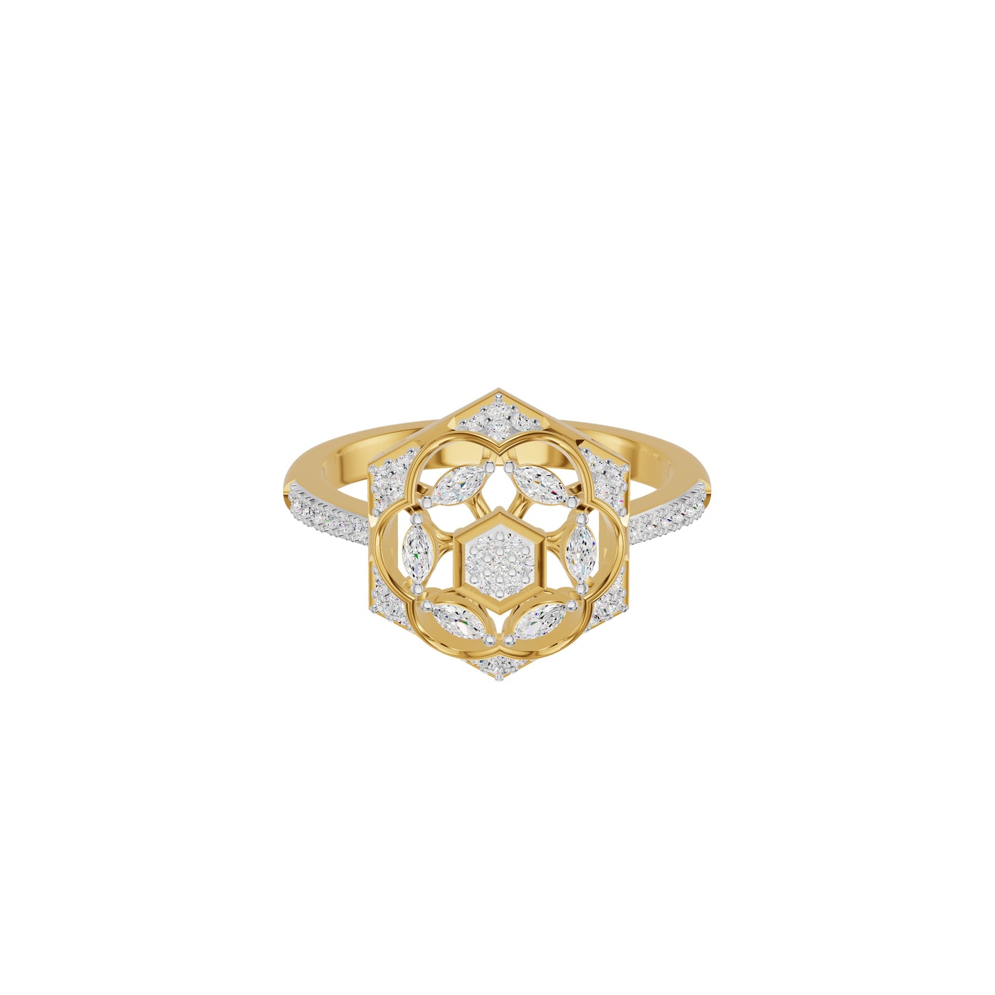 Hexaflora Diamond Ring