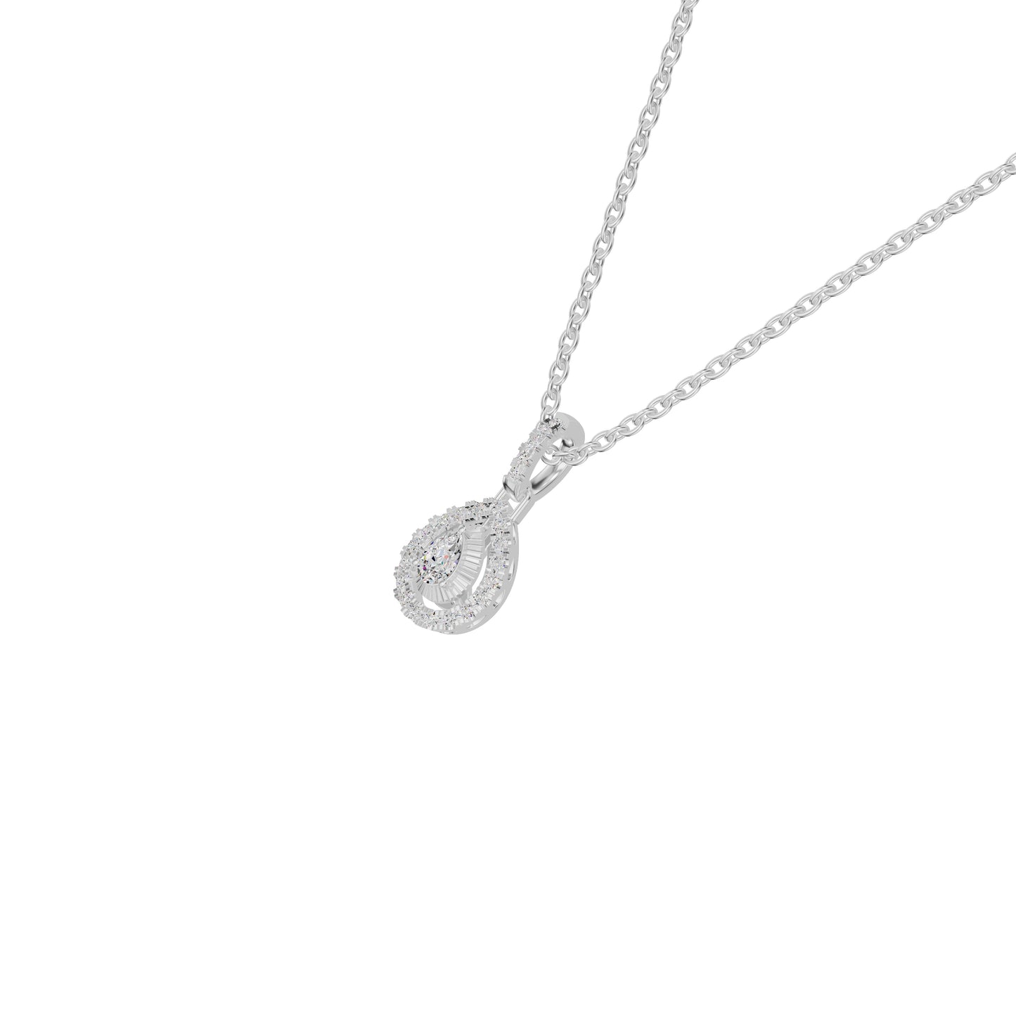 Pearlisse Halo Diamond Pendant
