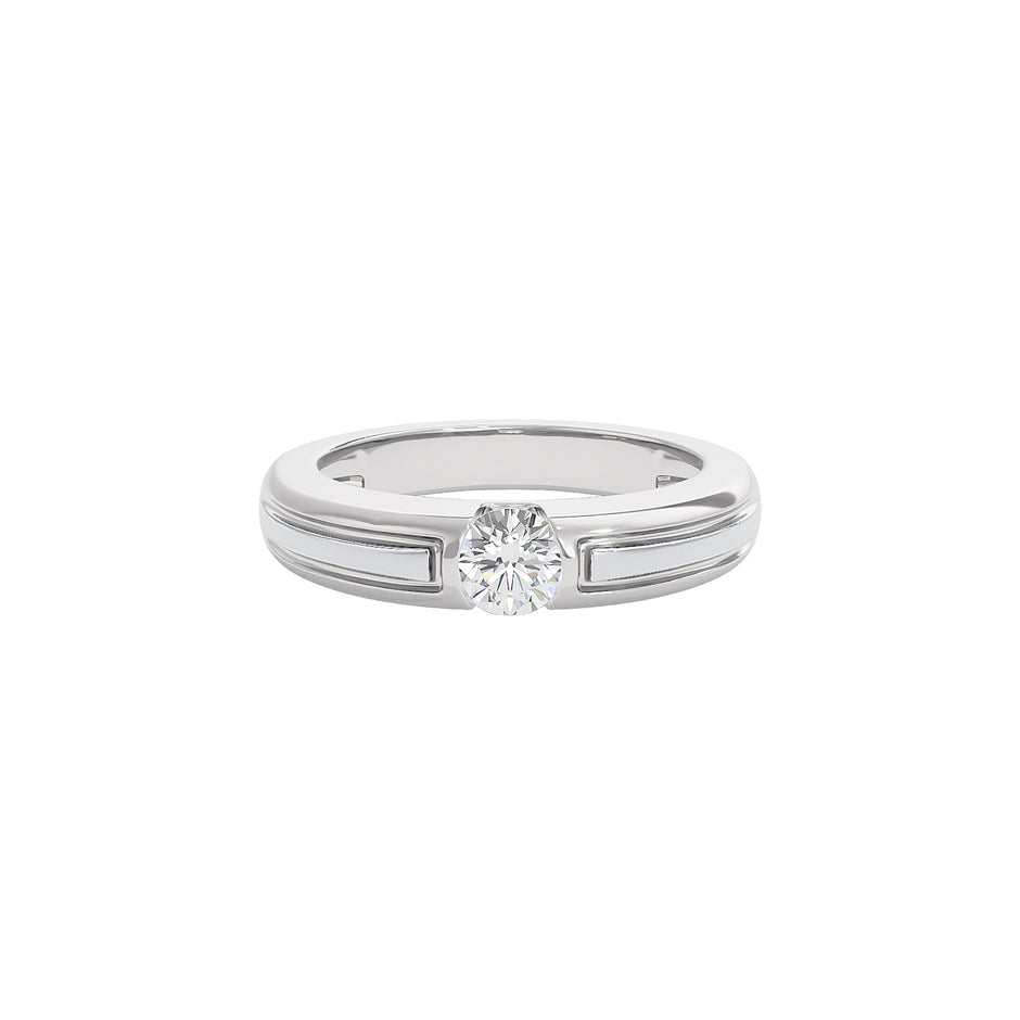 The Sirius Diamond Mens Ring 18 KT / White Gold / 22
