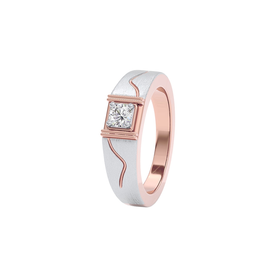 Lancolm Diamond Mens Ring 18 KT / Rose Gold / 22