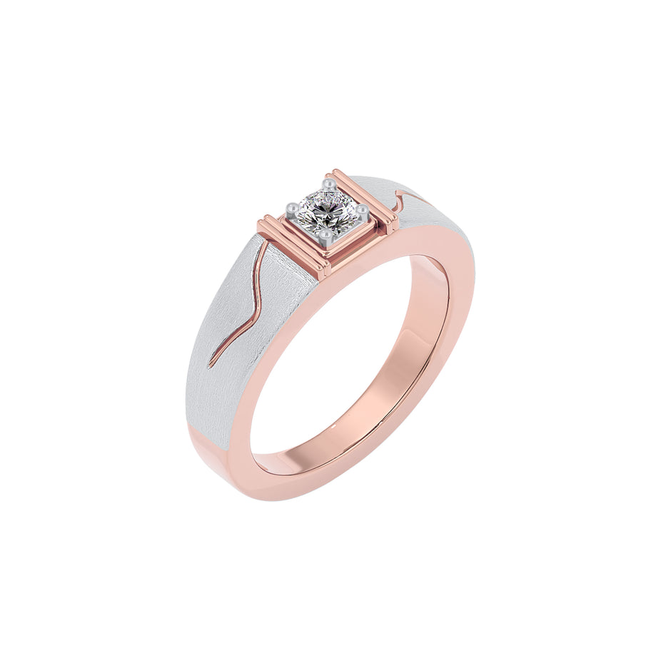 Lancolm Diamond Mens Ring 18 KT / Rose Gold / 22