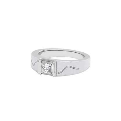 Lancolm Diamond Mens Ring 18 KT / White Gold / 22