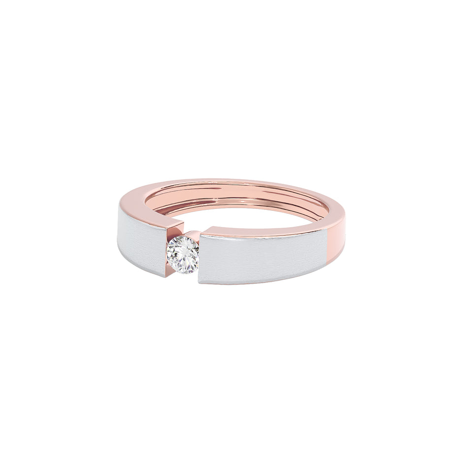 Eclipse Core Diamond Mens Ring 18 KT / Rose Gold / 22