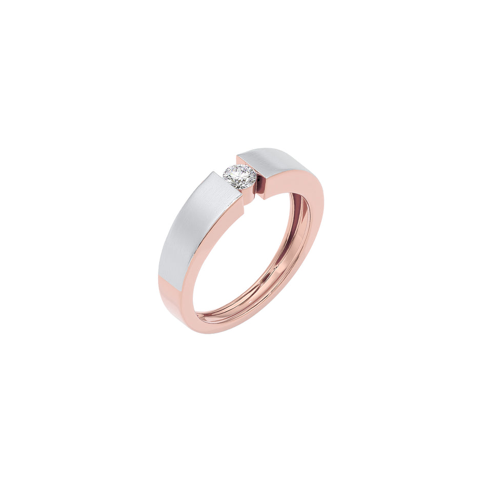 Eclipse Core Diamond Mens Ring 18 KT / Rose Gold / 22
