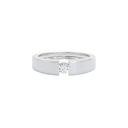 Eclipse Core Diamond Mens Ring 18 KT / White Gold / 22