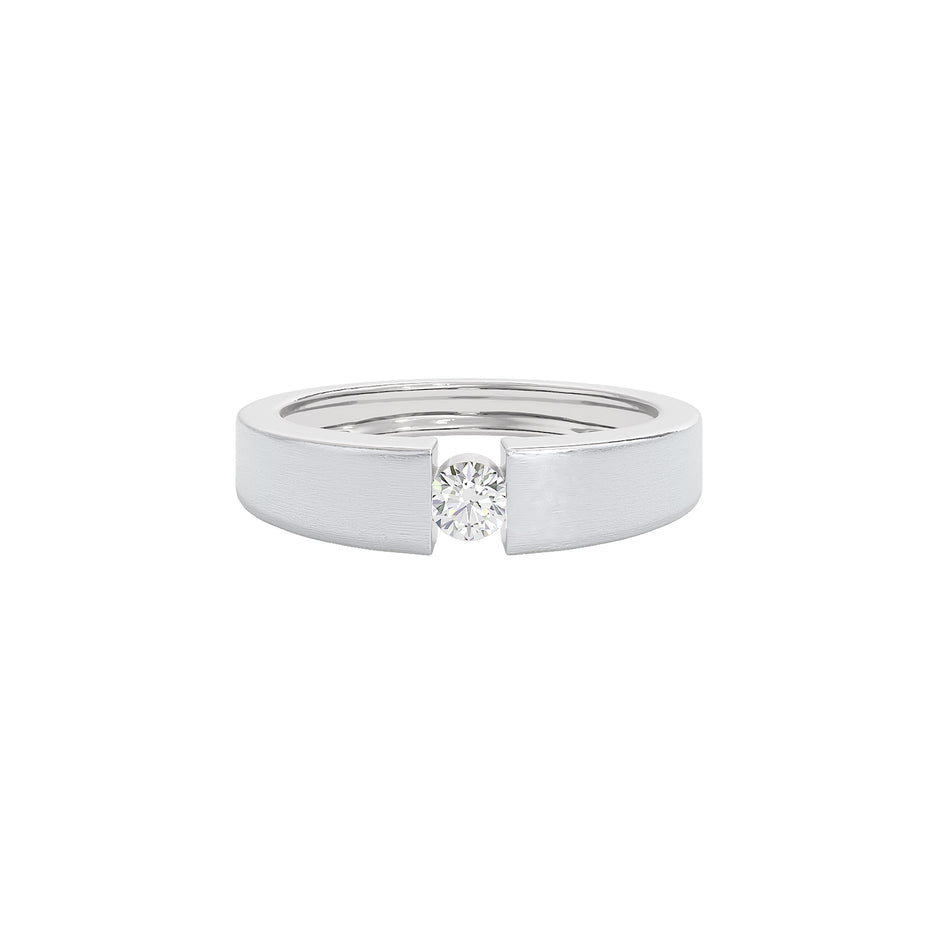 Eclipse Core Diamond Mens Ring 18 KT / White Gold / 22