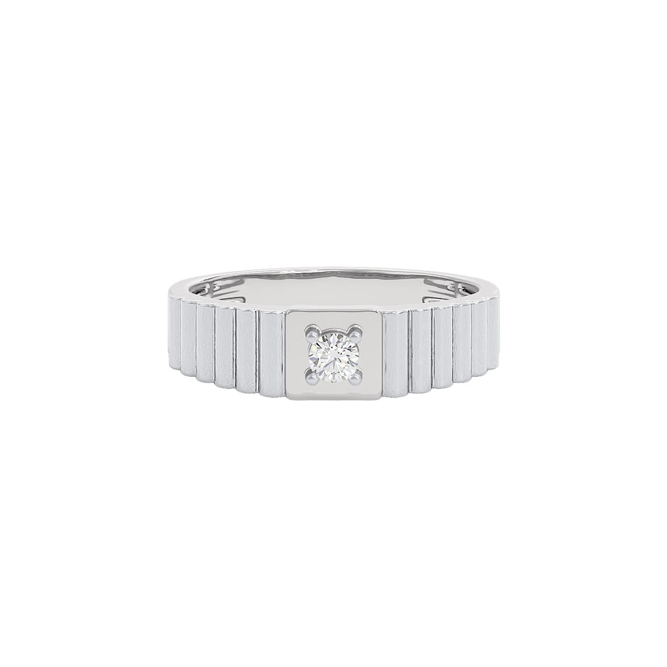 Nucleus Diamond Mens Ring 18 KT / White Gold / 22