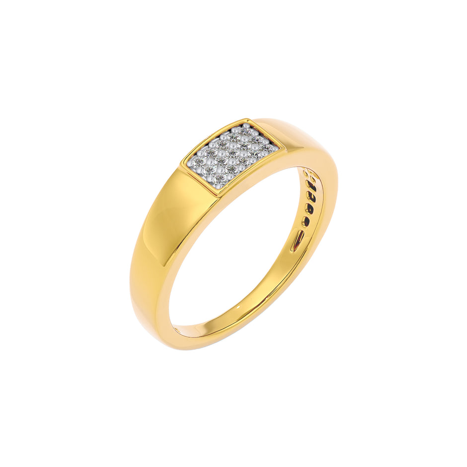 Twilight Ridge Diamond Mens Ring 18 KT / Yellow Gold / 22