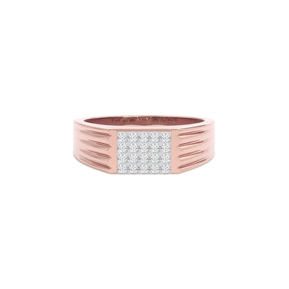Imperial Pave Diamond Mens Ring 18 KT / Rose Gold / 22