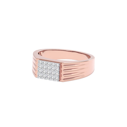 Imperial Pave Diamond Mens Ring 18 KT / Rose Gold / 22