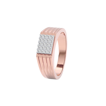 Imperial Pave Diamond Mens Ring 18 KT / Rose Gold / 22