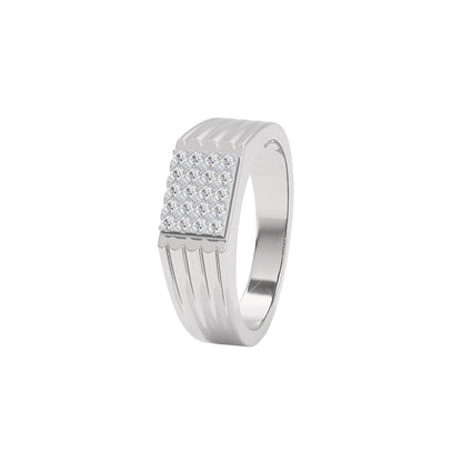 Imperial Pave Diamond Mens Ring 18 KT / White Gold / 22