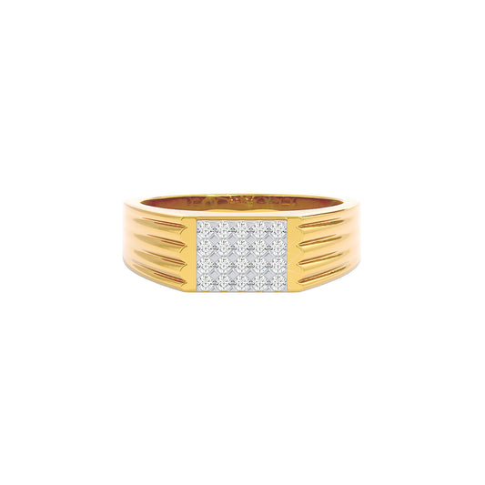 Imperial Pave Diamond Mens Ring 18 KT / Yellow Gold / 22