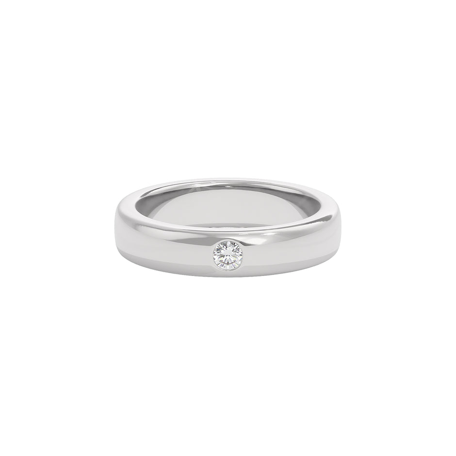 Classic Diamond Mens Ring 18 KT / White Gold / 22