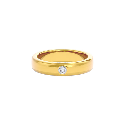 Classic Diamond Mens Ring 18 KT / Yellow Gold / 22