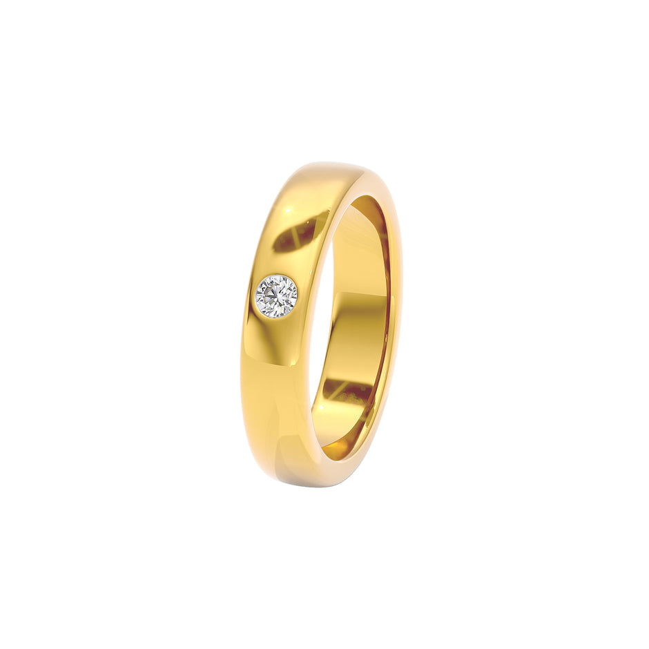 Classic Diamond Mens Ring 18 KT / Yellow Gold / 22