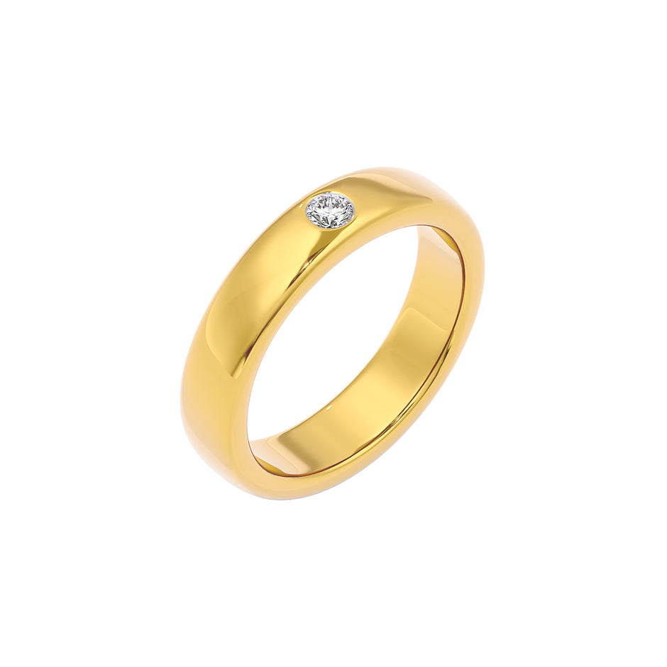 Classic Diamond Mens Ring 18 KT / Yellow Gold / 22