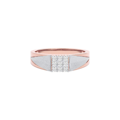 Pave Band Diamond Mens Ring 18 KT / Rose Gold / 22