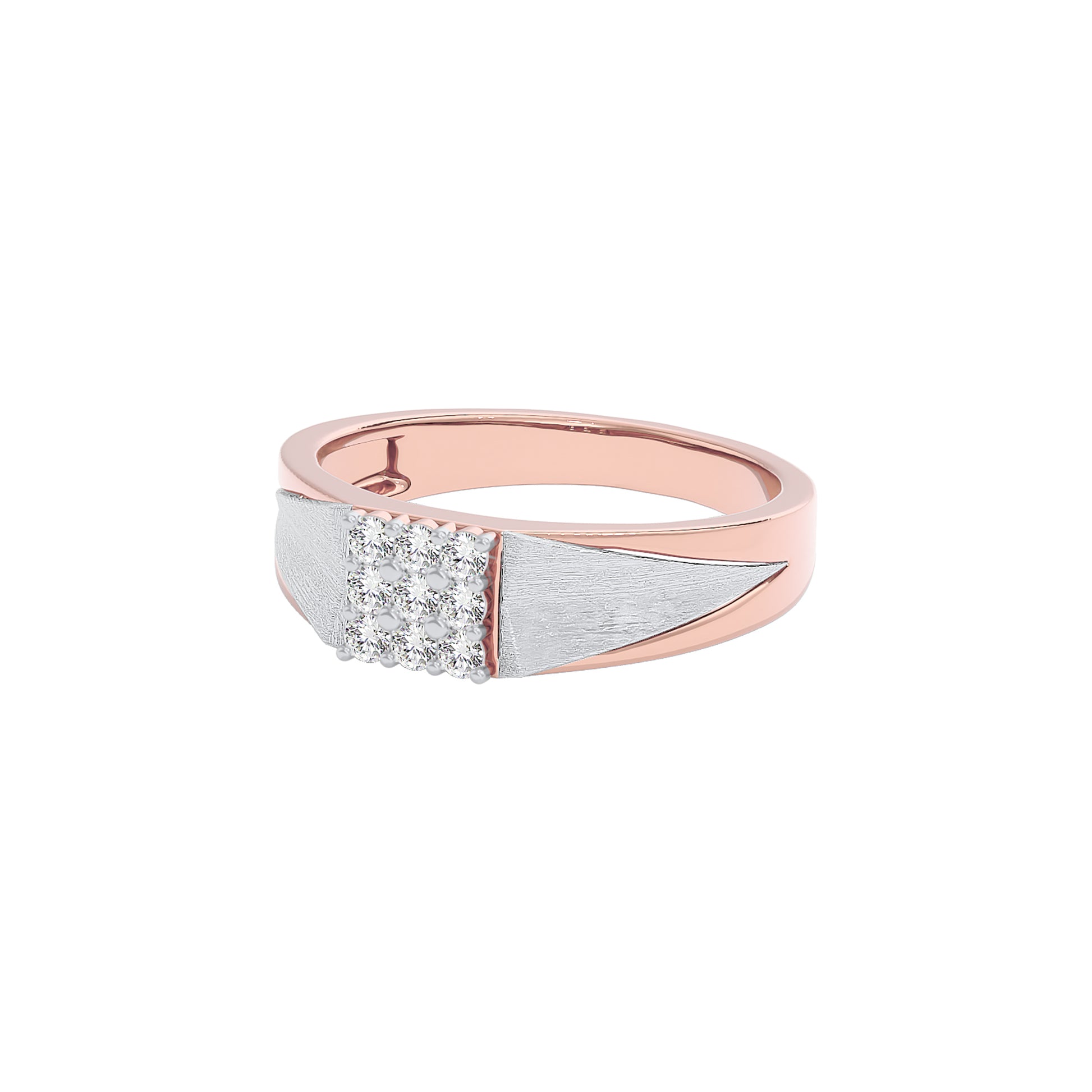 Pave Band Diamond Mens Ring 18 KT / Rose Gold / 22