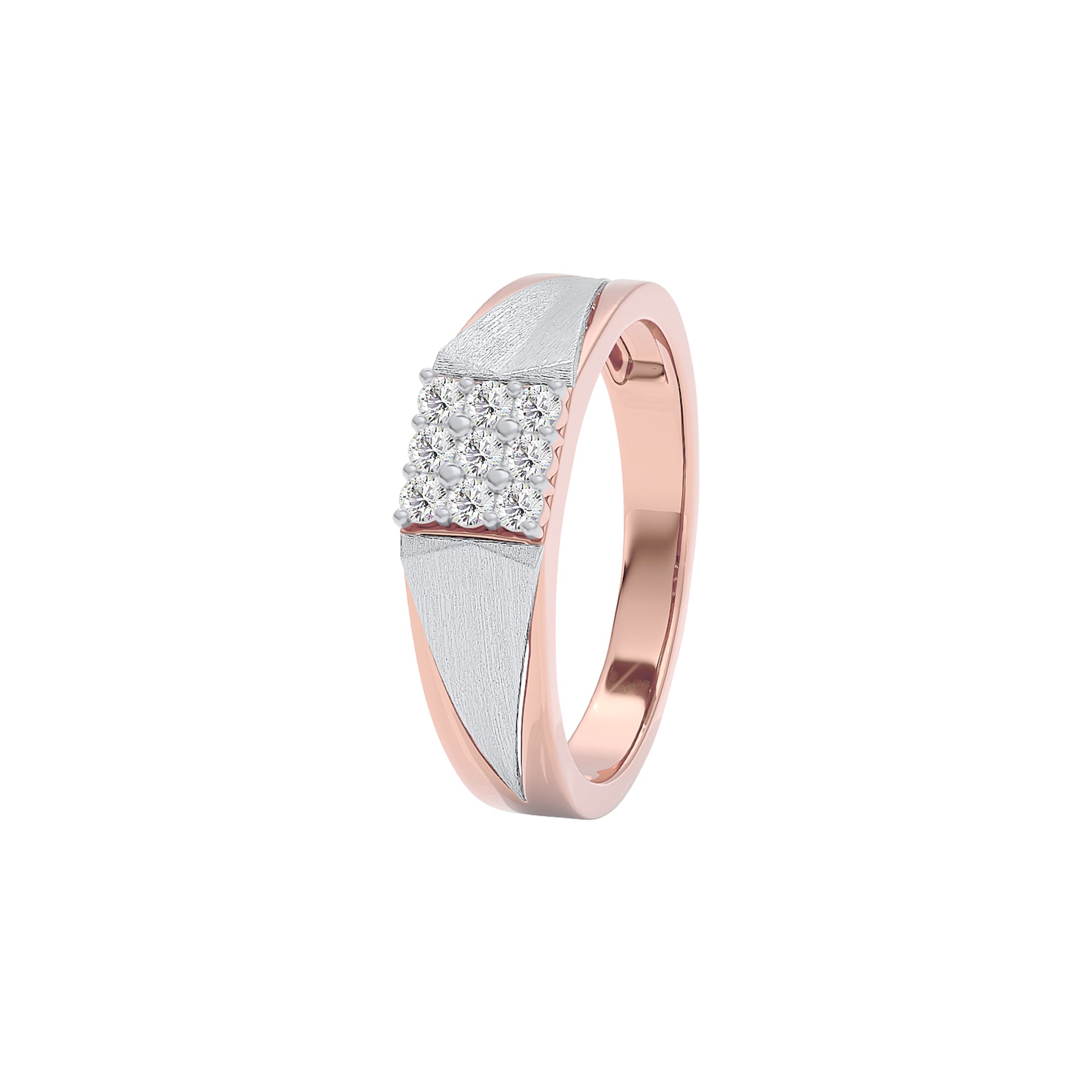 Pave Band Diamond Mens Ring 18 KT / Rose Gold / 22