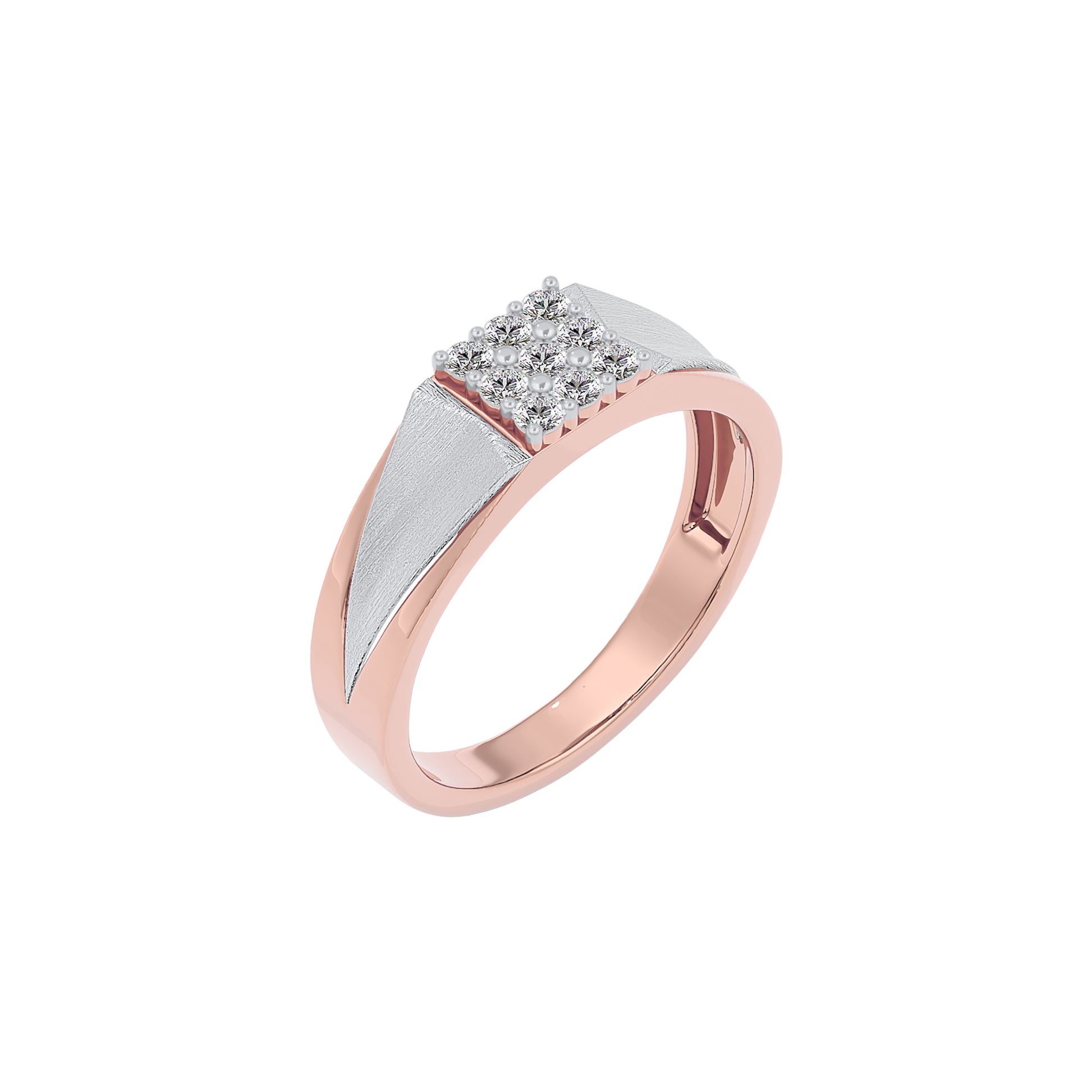 Pave Band Diamond Mens Ring 18 KT / Rose Gold / 22