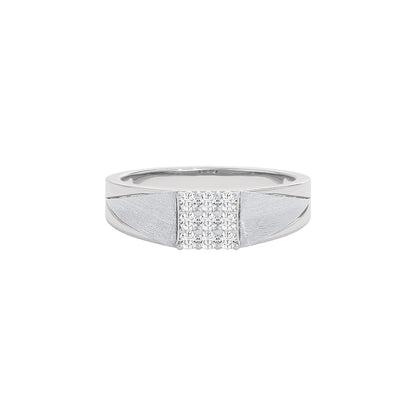 Pave Band Diamond Mens Ring 18 KT / White Gold / 22