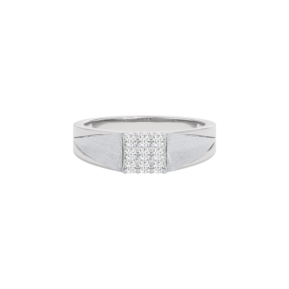 Pave Band Diamond Mens Ring 18 KT / White Gold / 22