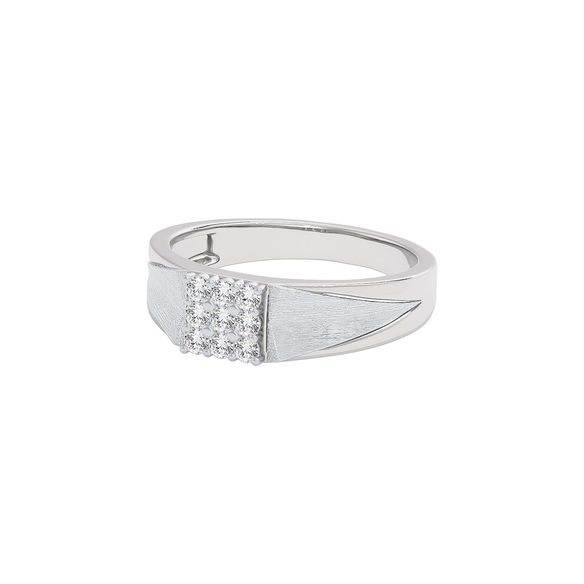 Pave Band Diamond Mens Ring 18 KT / White Gold / 22