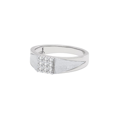 Pave Band Diamond Mens Ring 18 KT / White Gold / 22