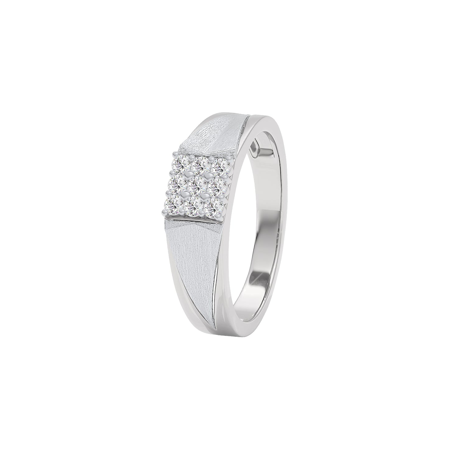 Pave Band Diamond Mens Ring 18 KT / White Gold / 22