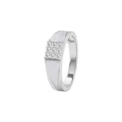 Pave Band Diamond Mens Ring 18 KT / White Gold / 22