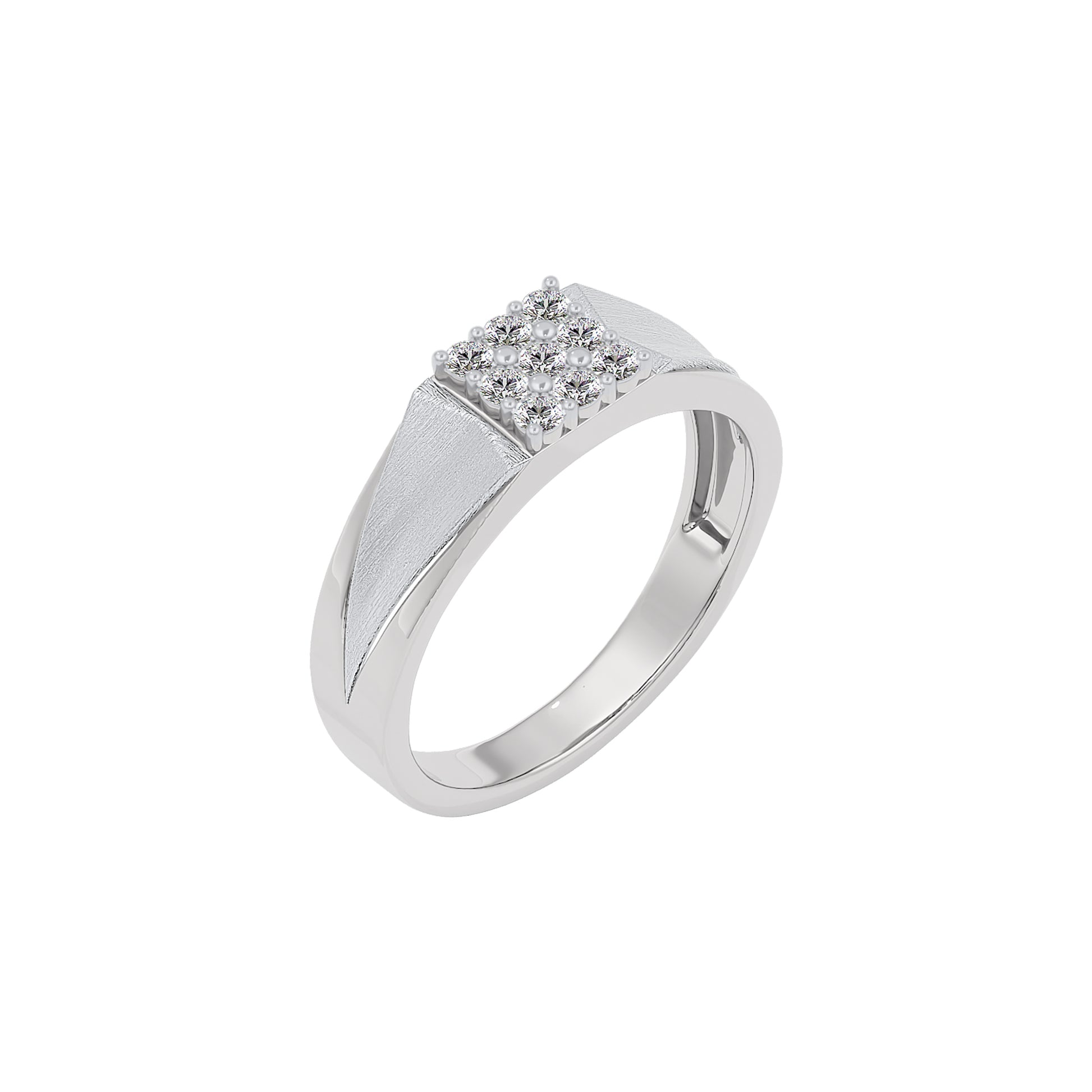 Pave Band Diamond Mens Ring 18 KT / White Gold / 22