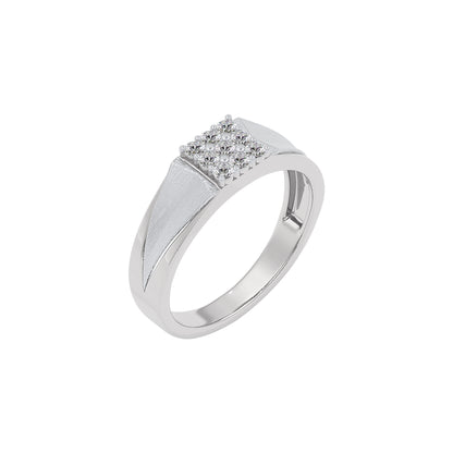 Pave Band Diamond Mens Ring 18 KT / White Gold / 22