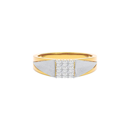 Pave Band Diamond Mens Ring 18 KT / Yellow Gold / 22
