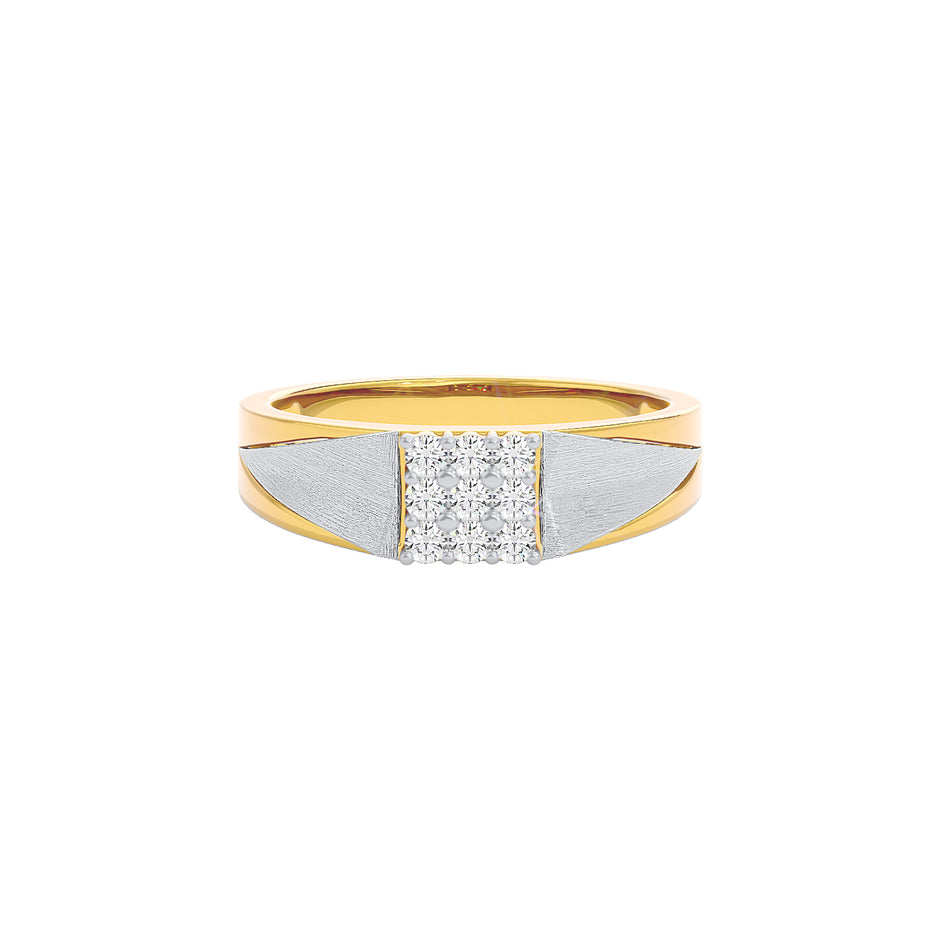 Pave Band Diamond Mens Ring 18 KT / Yellow Gold / 22