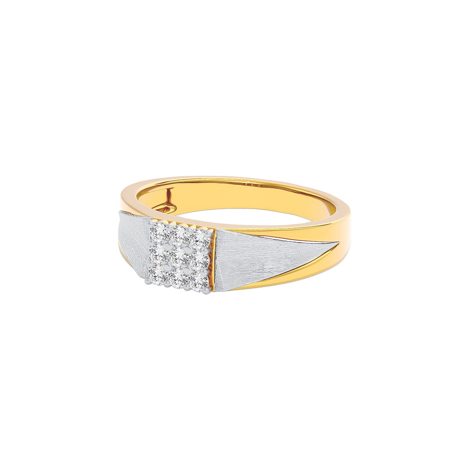 Pave Band Diamond Mens Ring 18 KT / Yellow Gold / 22