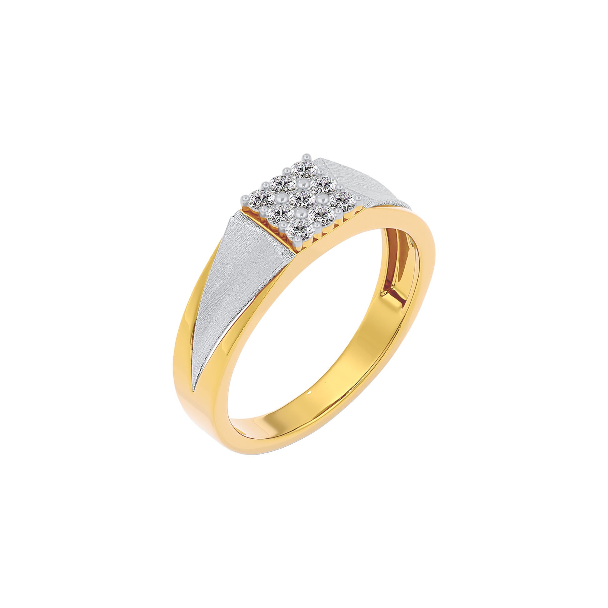Pave Band Diamond Mens Ring 18 KT / Yellow Gold / 22