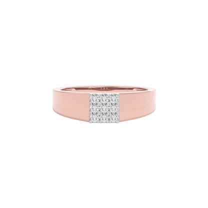 Three Strides Diamond Mens Ring 18 KT / Rose Gold / 22