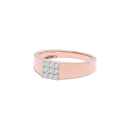 Three Strides Diamond Mens Ring 18 KT / Rose Gold / 22