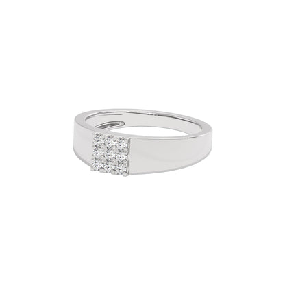 Three Strides Diamond Mens Ring 18 KT / White Gold / 22