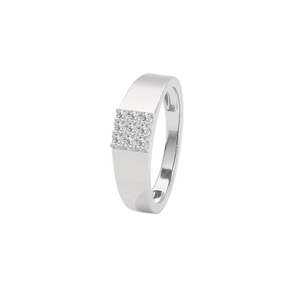 Three Strides Diamond Mens Ring 18 KT / White Gold / 22