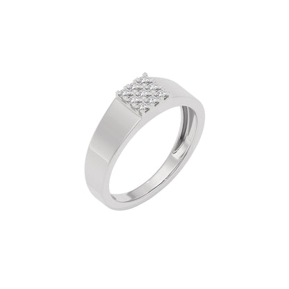 Three Strides Diamond Mens Ring 18 KT / White Gold / 22