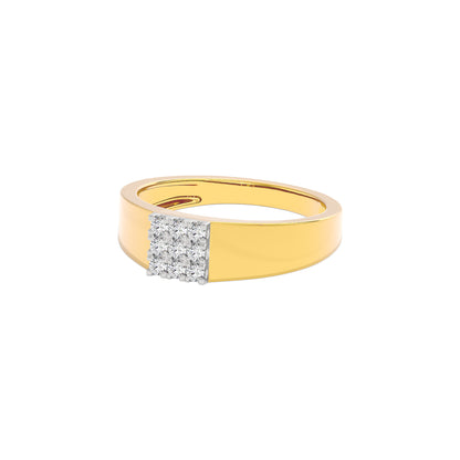 Three Strides Diamond Mens Ring 18 KT / Yellow Gold / 22