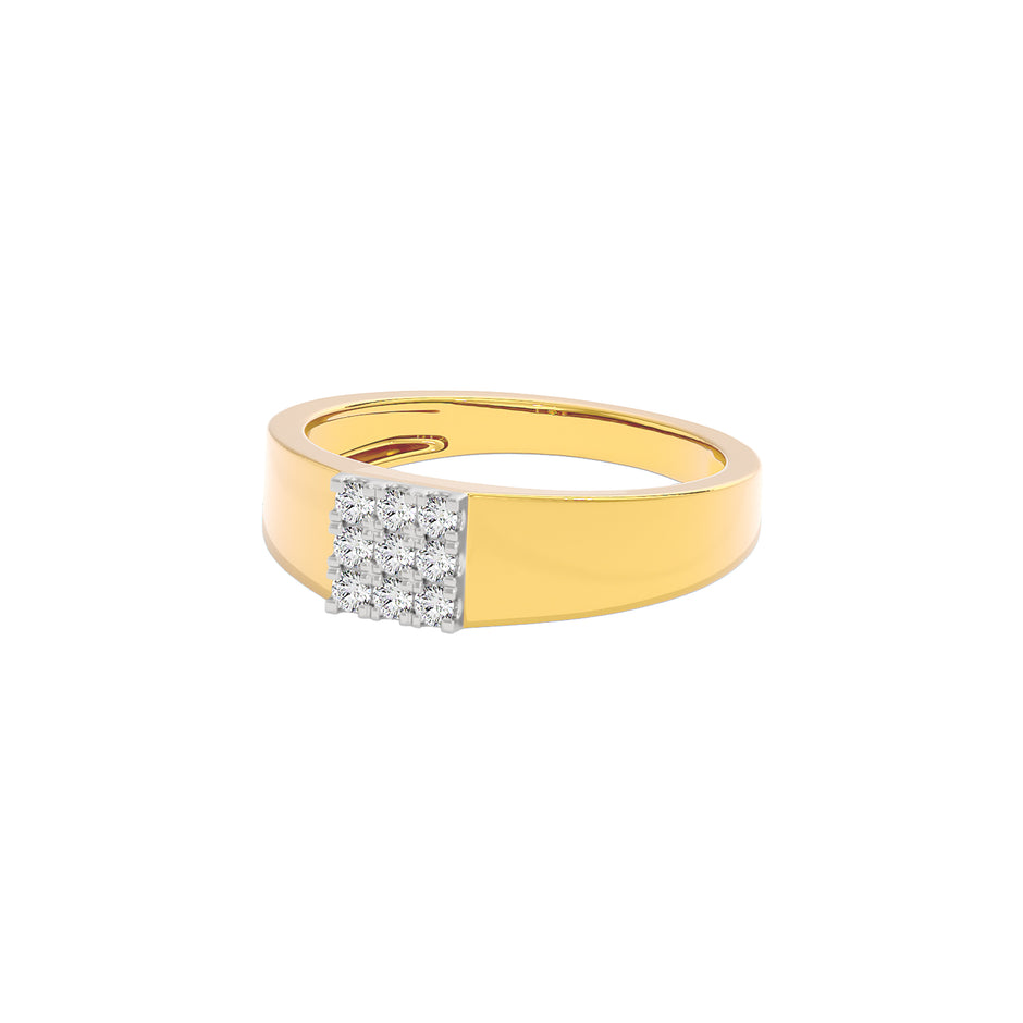 Three Strides Diamond Mens Ring 18 KT / Yellow Gold / 22