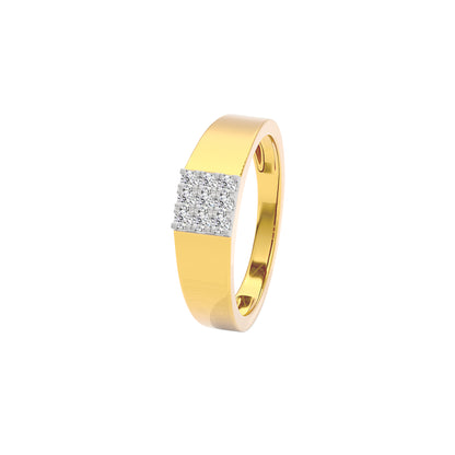 Three Strides Diamond Mens Ring 18 KT / Yellow Gold / 22