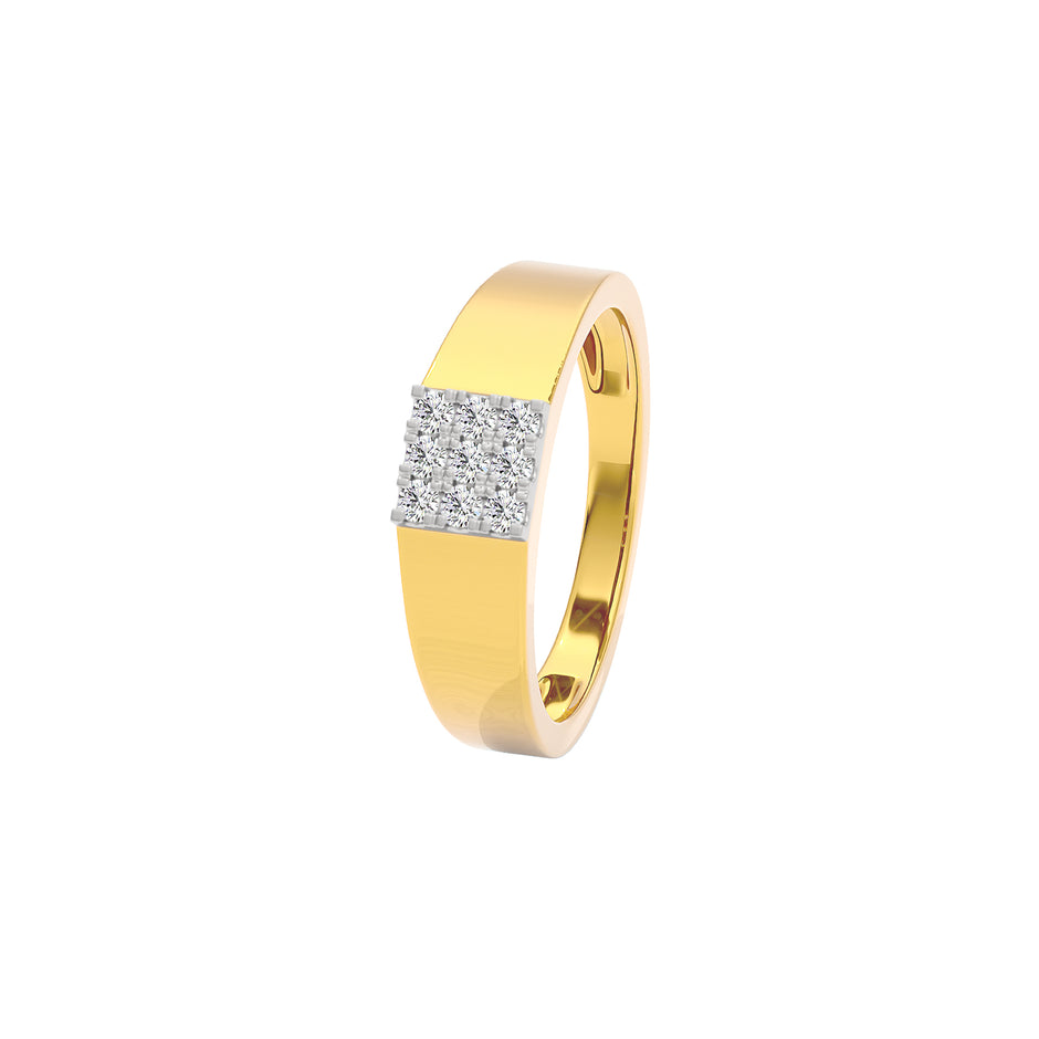 Three Strides Diamond Mens Ring 18 KT / Yellow Gold / 22