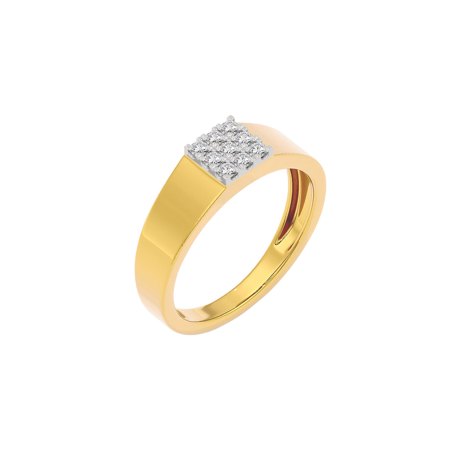 Three Strides Diamond Mens Ring 18 KT / Yellow Gold / 22