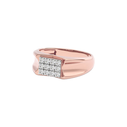 Flush Set Diamond Mens Ring 18 KT / Rose Gold / 22
