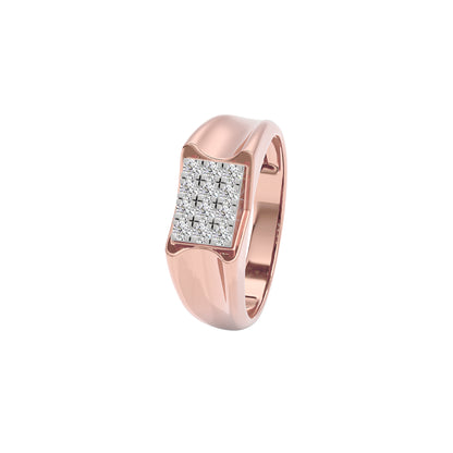 Flush Set Diamond Mens Ring 18 KT / Rose Gold / 22